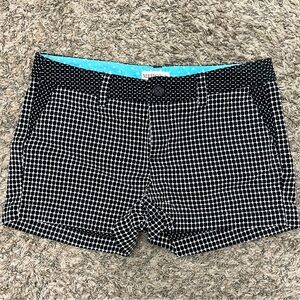 Black and white womens shorts.